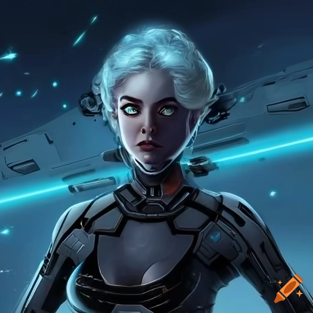 Sci Fi lady in a spaceship