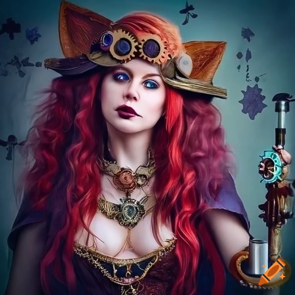 Steampunk Laboratory With Photographers Aiming To Capture Portrait Of Steampunk laboratory with photographers aiming to capture portrait of
