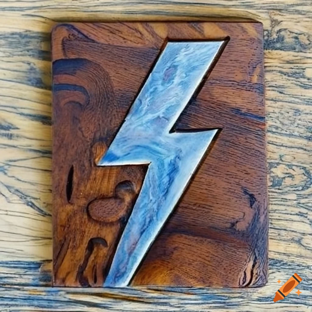 Tiling Lightning Wood tile with lightning symbol engraving on Craiyon