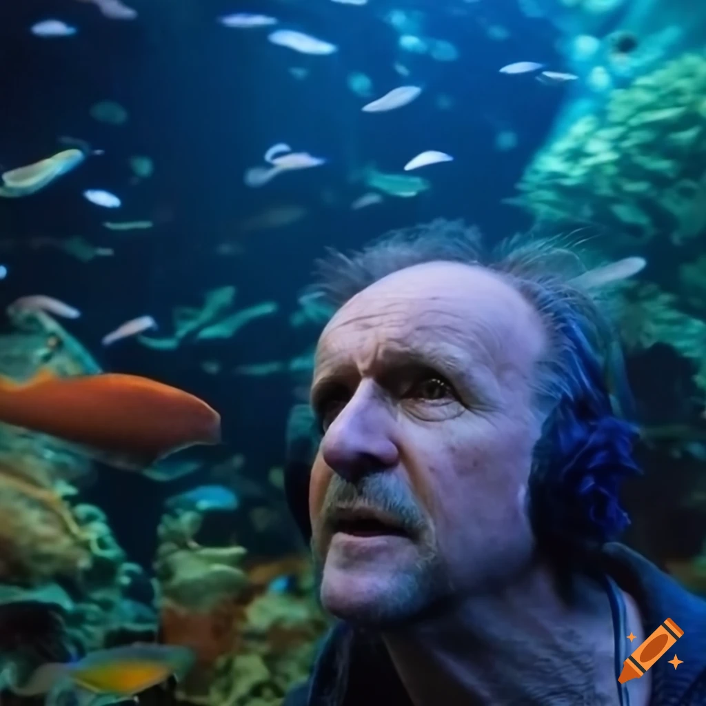James cameron at the aquarium on Craiyon