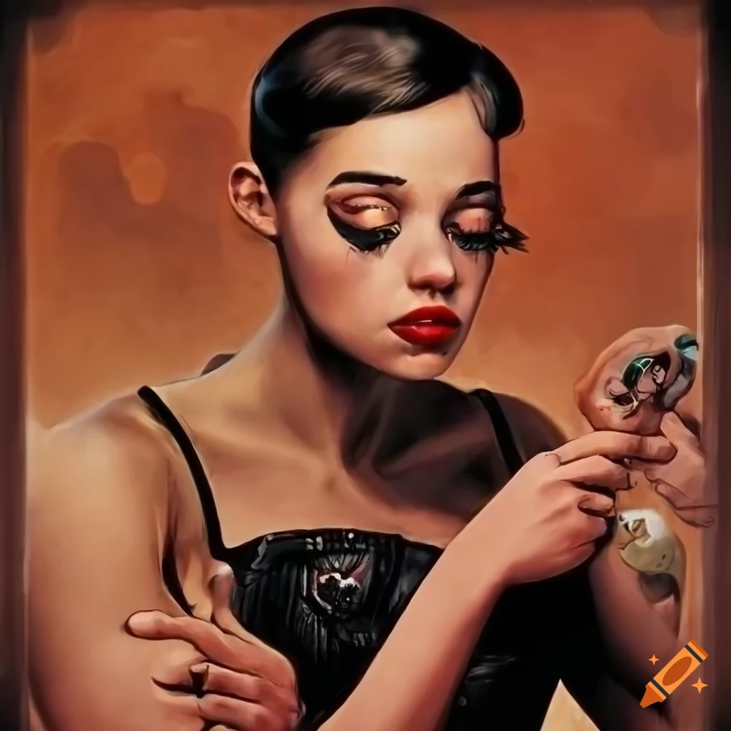 Pinup inspired graphic novel illustration from Noir Graphic Novel