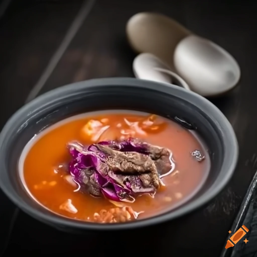 Beef and red cabbage soup