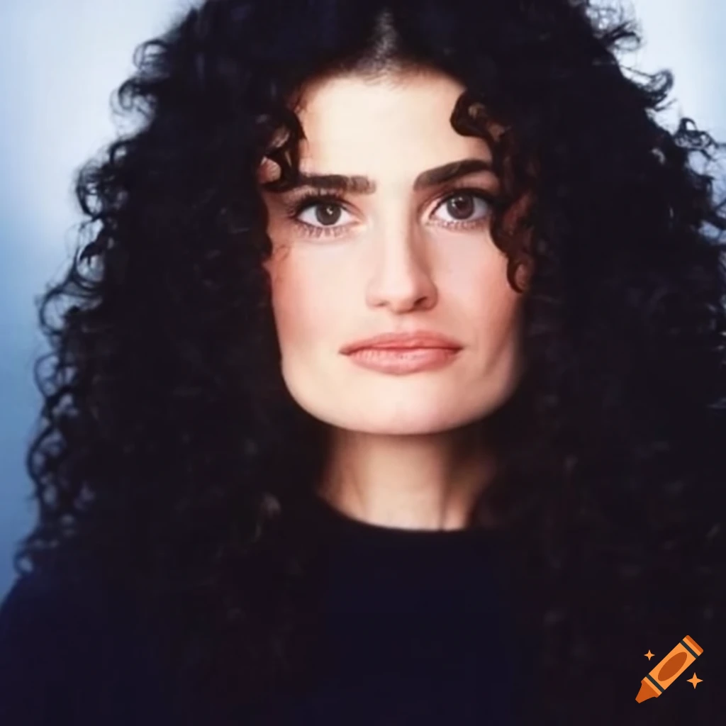 Young idina menzel with curly black hair in 1996 on Craiyon