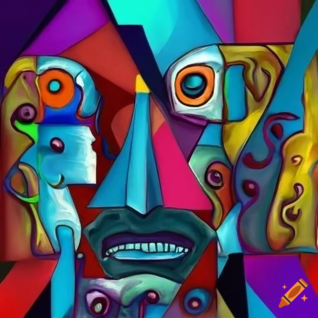 Abstract cubist mutant deity