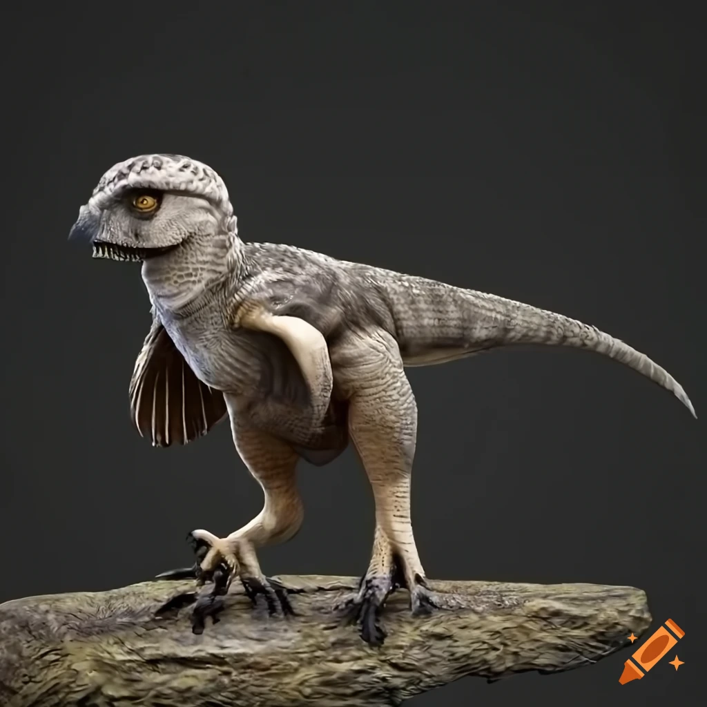 Velociraptor with owl feathers