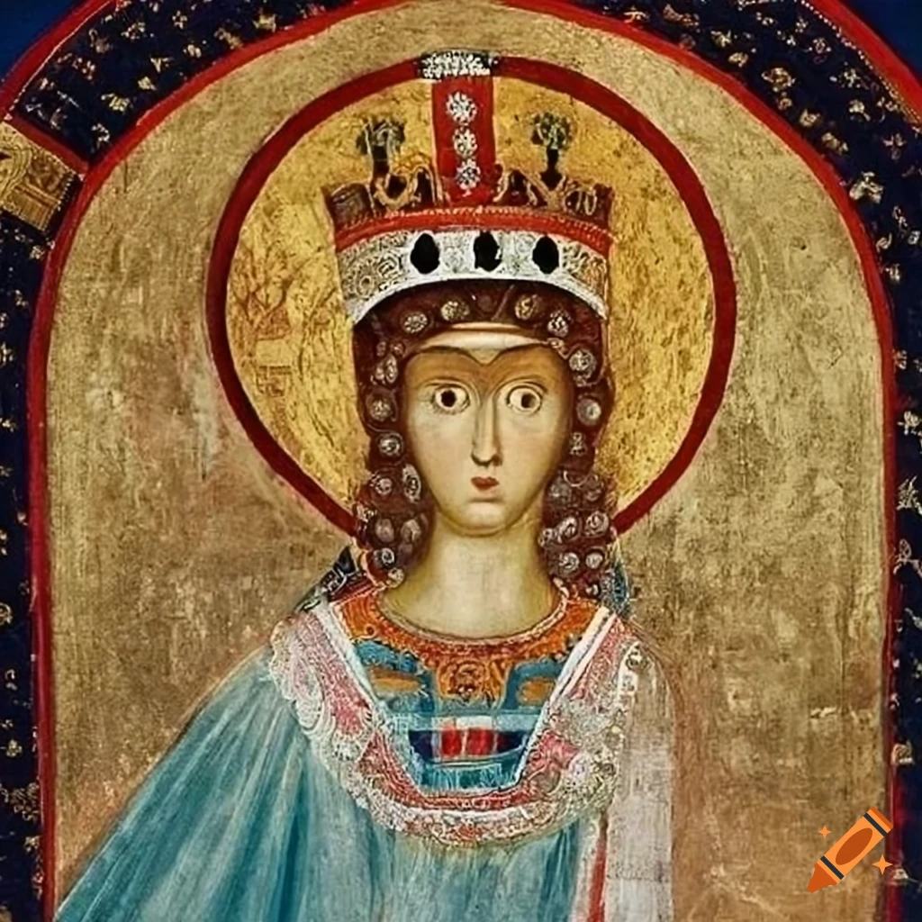 Portrait of saint tamar, the queen of georgia, known for her leadership ...