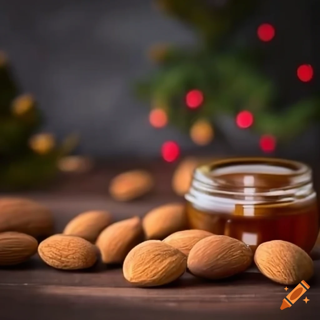 Miel y almendras en un contexto navideño