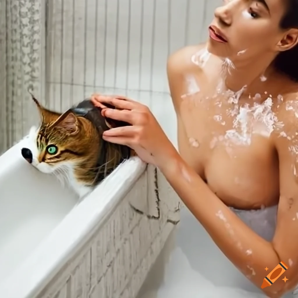 Cat bathing itself