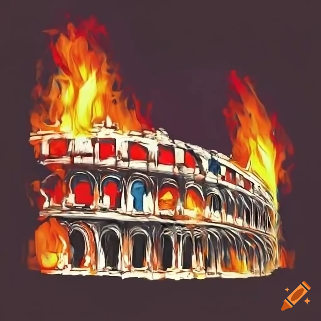 Coliseum on fire on Craiyon