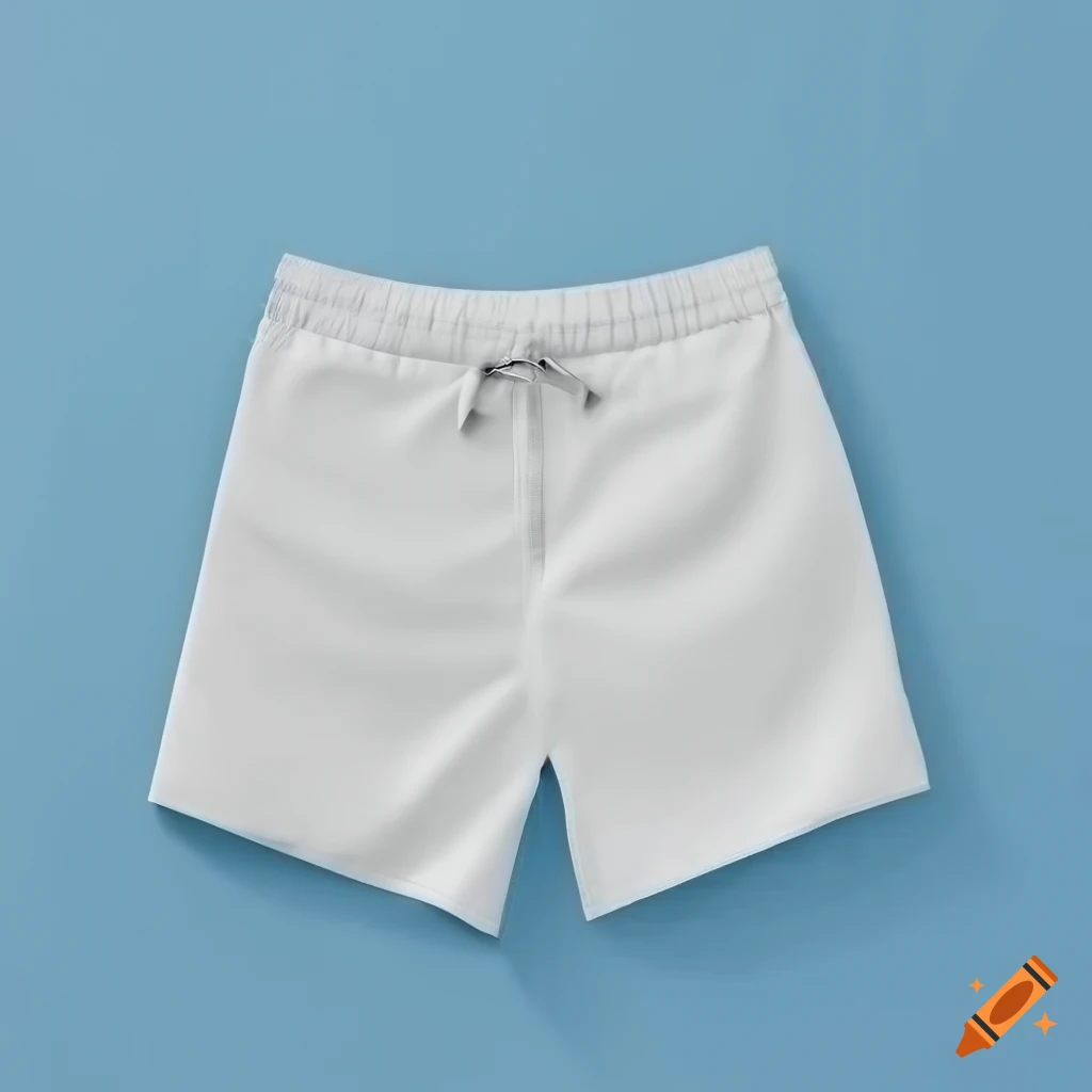 White swimming shorts mockup on Craiyon