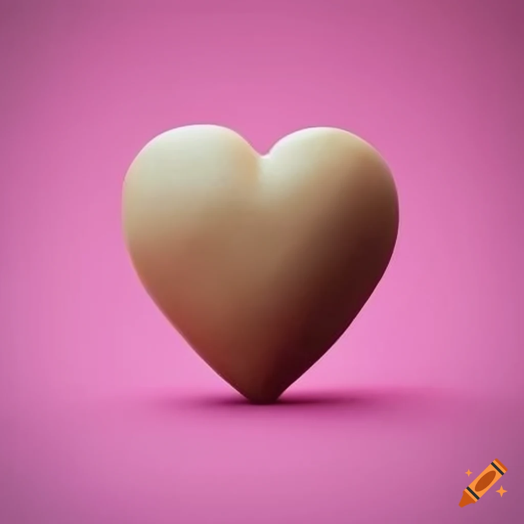 Stylized clay heart sculpture on Craiyon