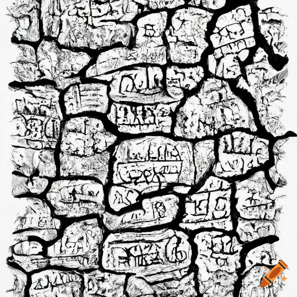 Inscription on cave wall on Craiyon