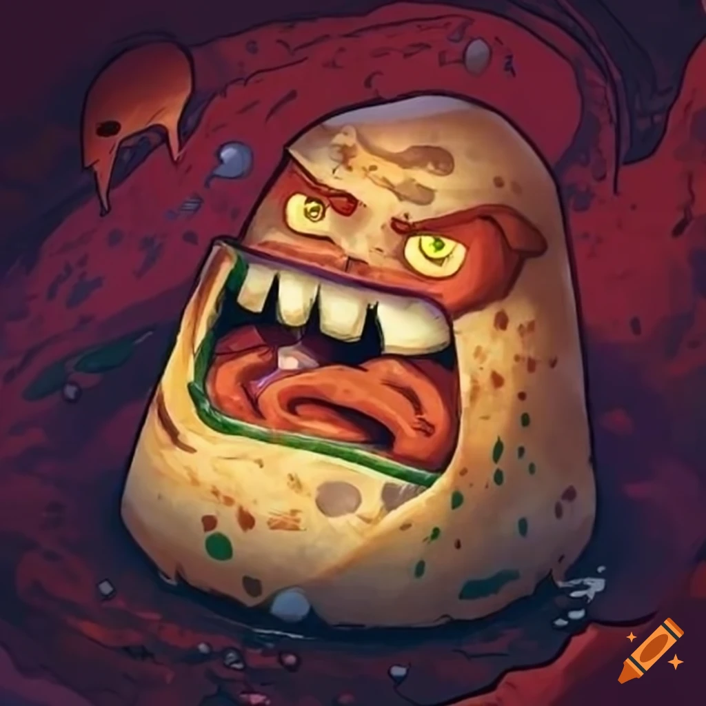 Angry burrito craving to conquer the universe on Craiyon