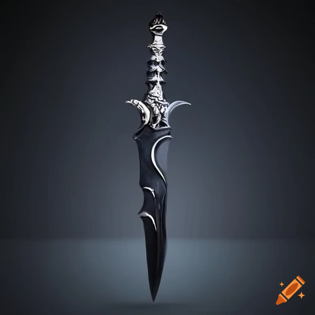 Stylish obsidian sword with intricate design on Craiyon