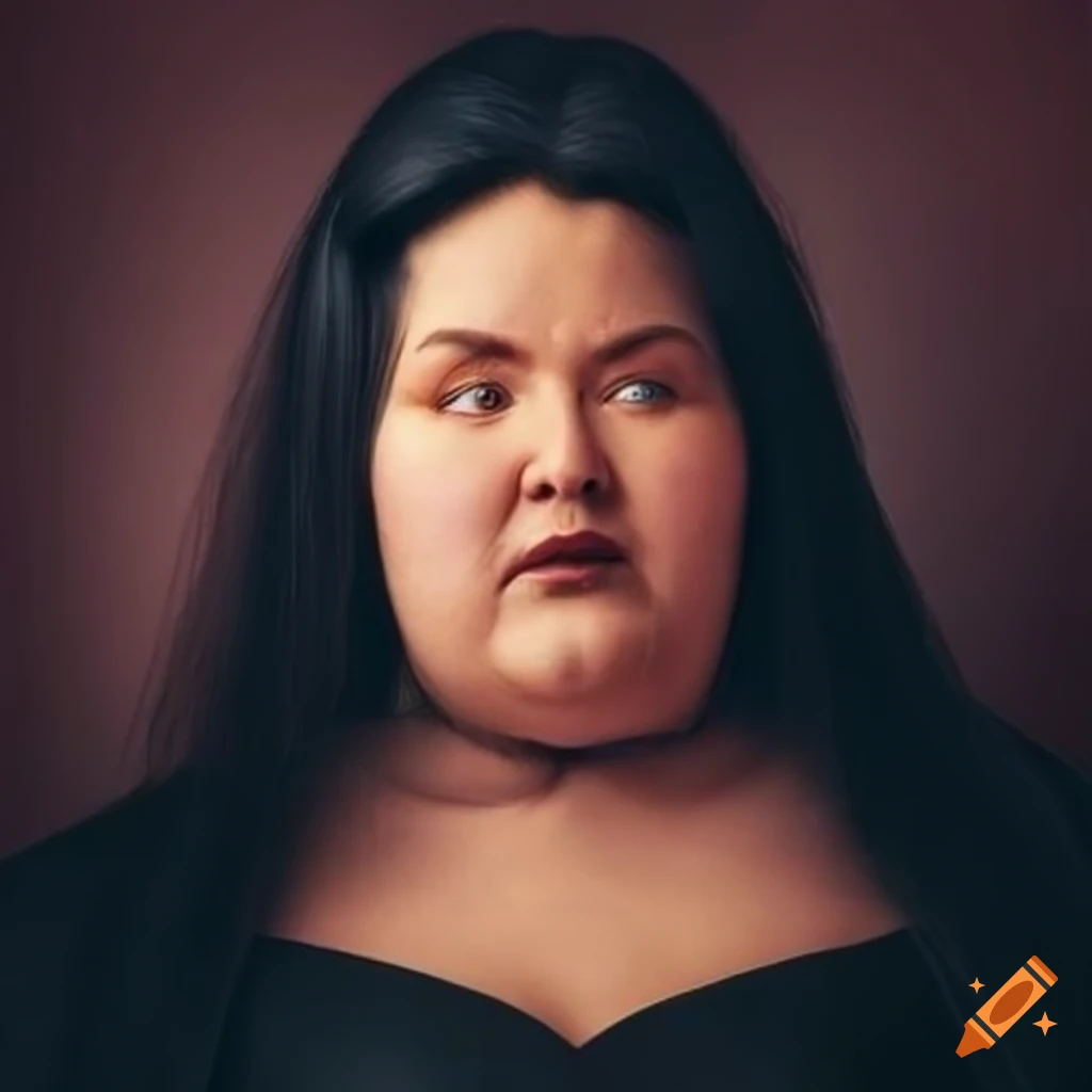 Woman with long black hair in a black robe on Craiyon