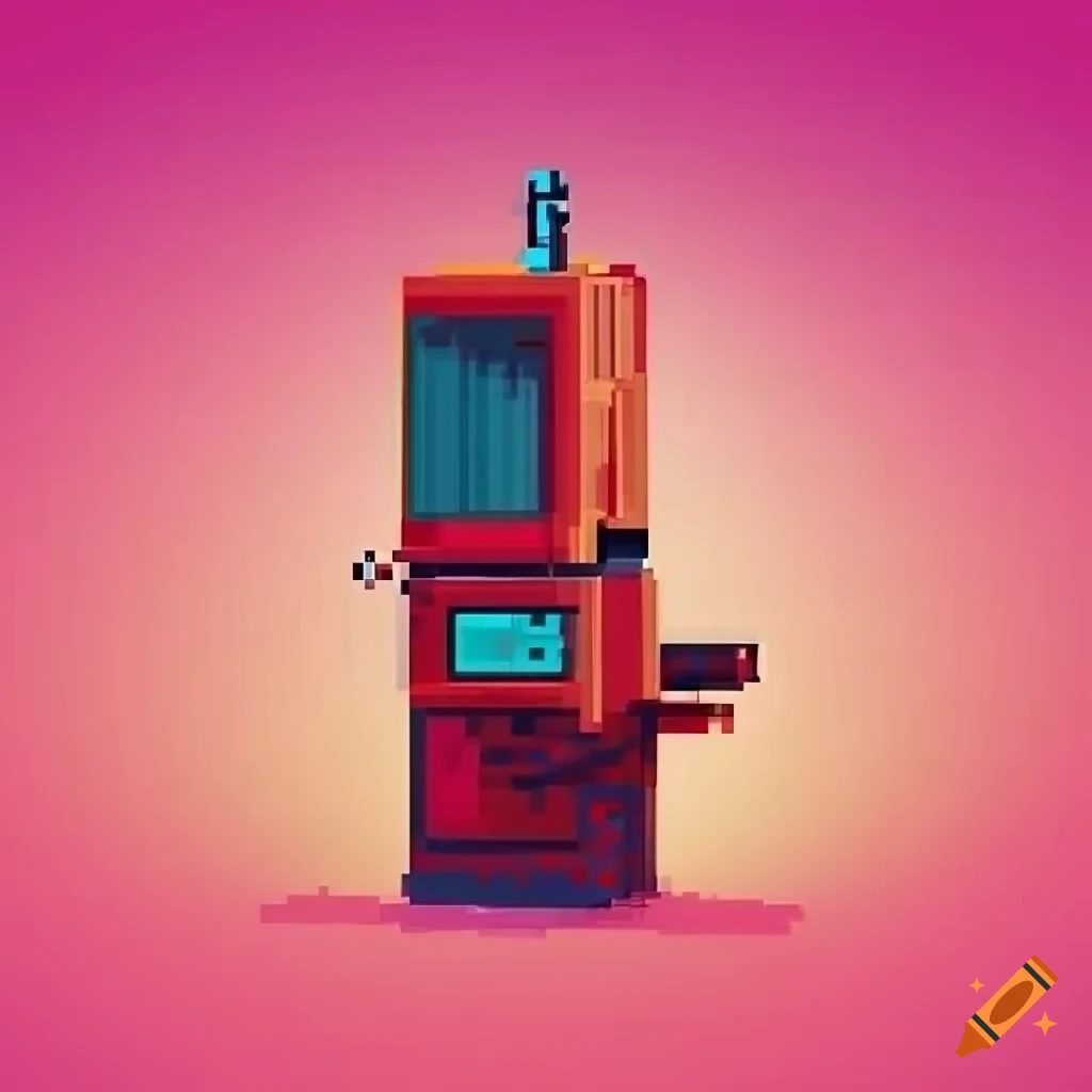 Pixel style machinery on Craiyon