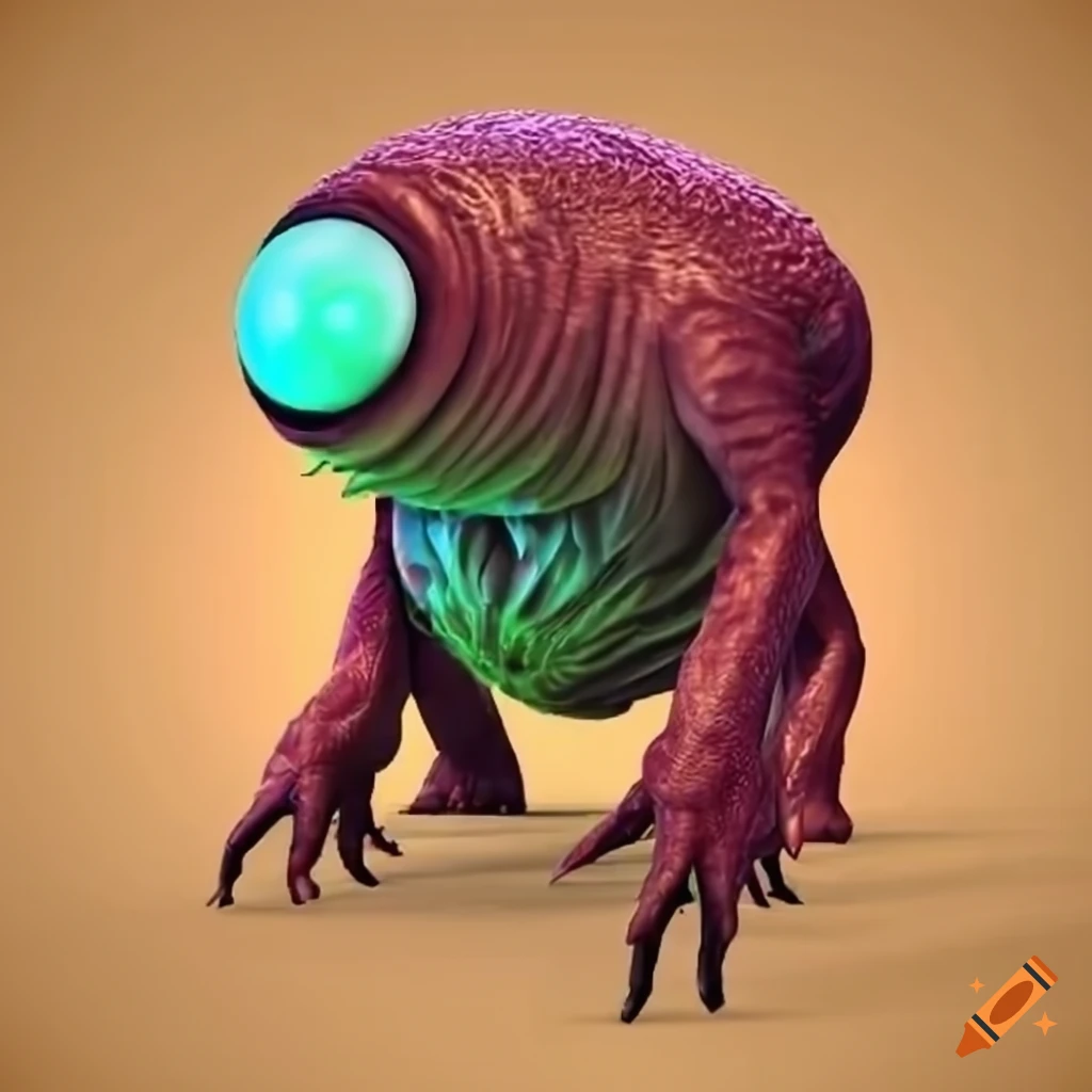 3D Data Mite video game creature