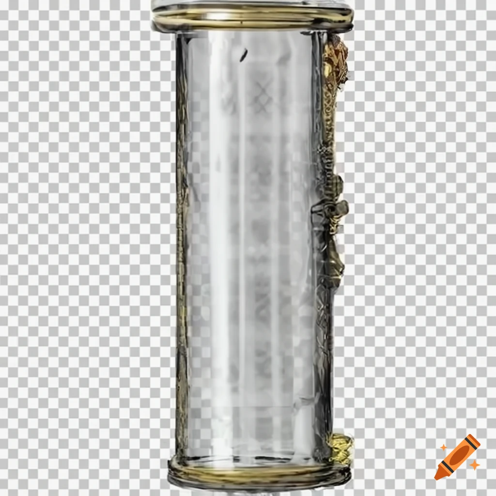 Steampunk glass tube on transparent background