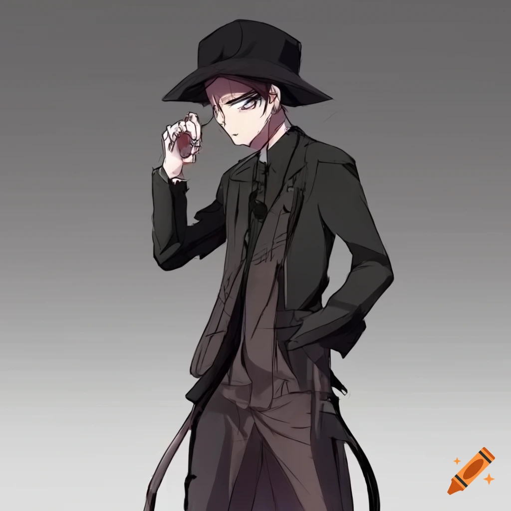 Anarchist leader with crowd in anime style