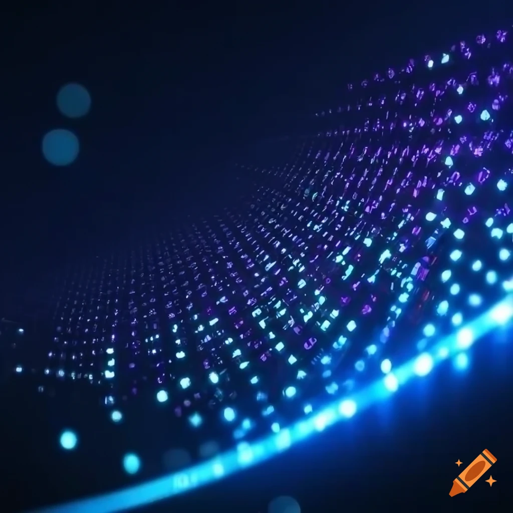 Binary code background with mysterious lights in high definition on Craiyon