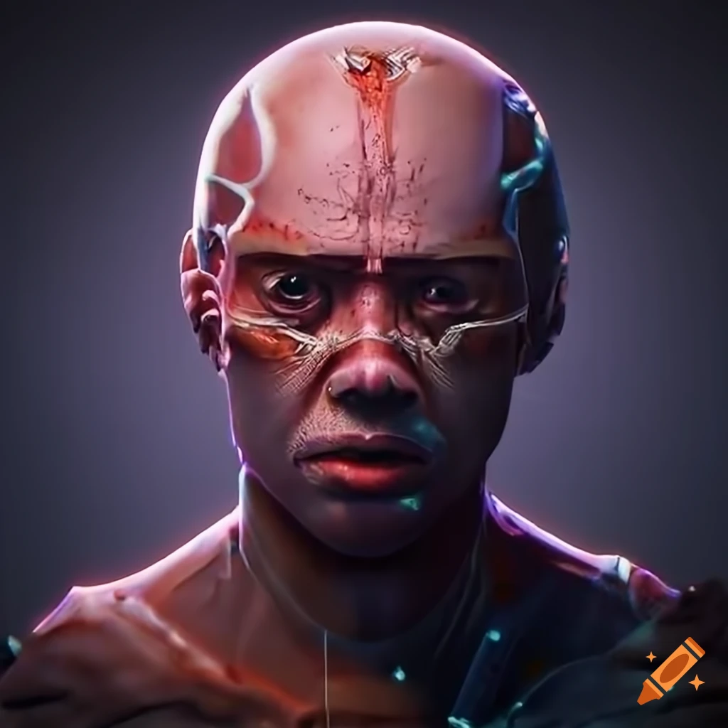 Crafting art with extreme hyper realistic and detailed front-facing full body portrait view