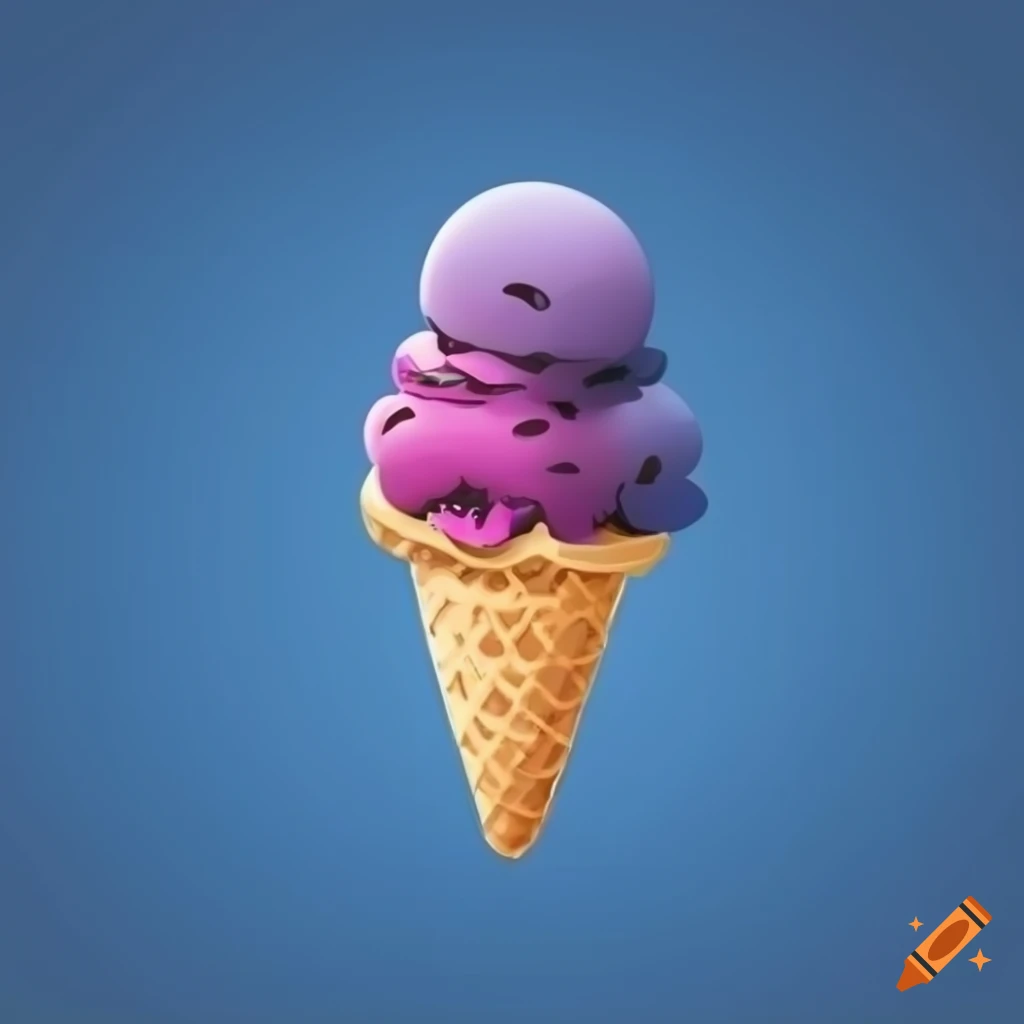 Colorful and happy logo for blue and berries ice cream brand on Craiyon