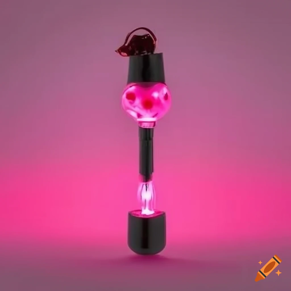 Glowing pink atomic bomb kpop light stick on white background on Craiyon