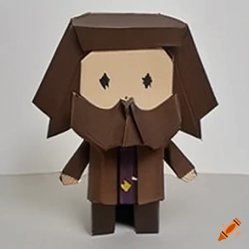Papercraft Hagrid origami figure