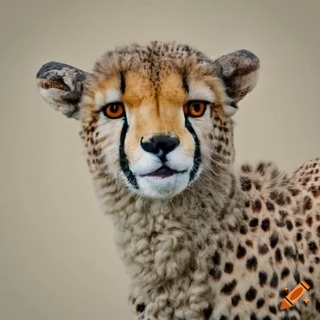 Cheetah-sheep hybrid with thick wool on Craiyon