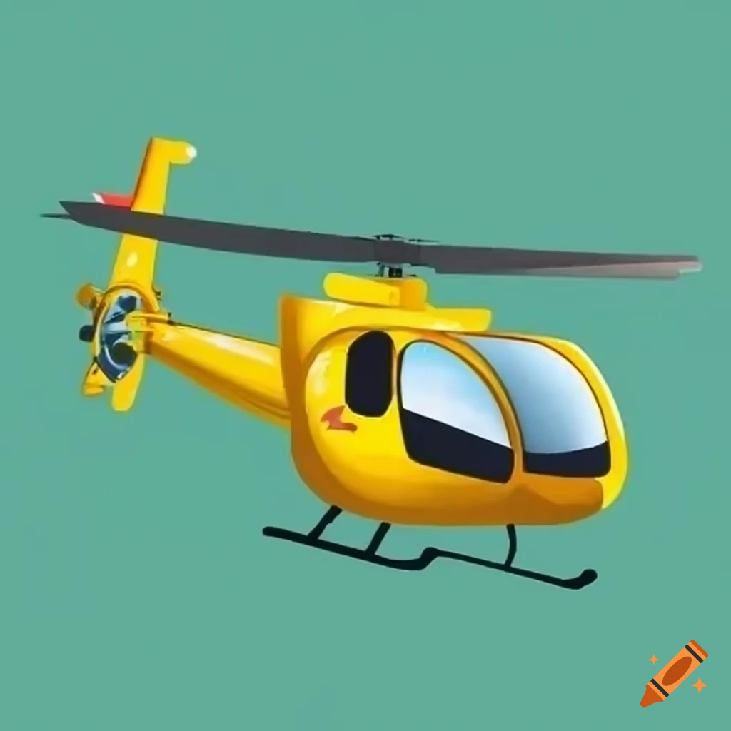 Yellow emergency helicopter drawing