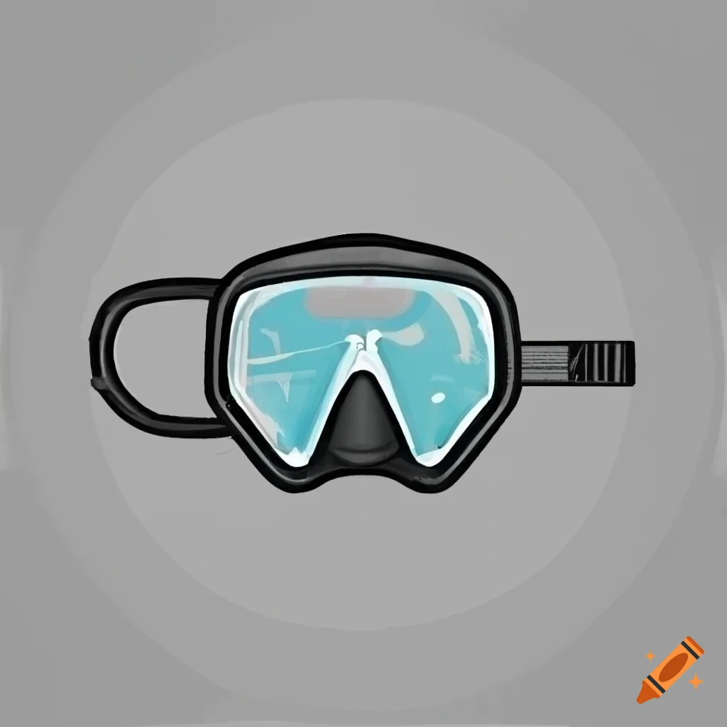 Line drawing of a scuba mask on Craiyon