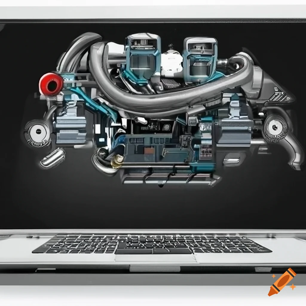Engine control module and laptop on Craiyon