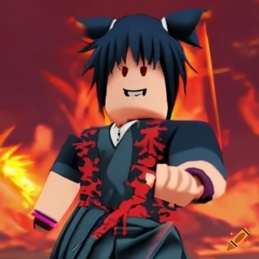 Roblox animated thumbnail of fast-paced anime fighting on Craiyon
