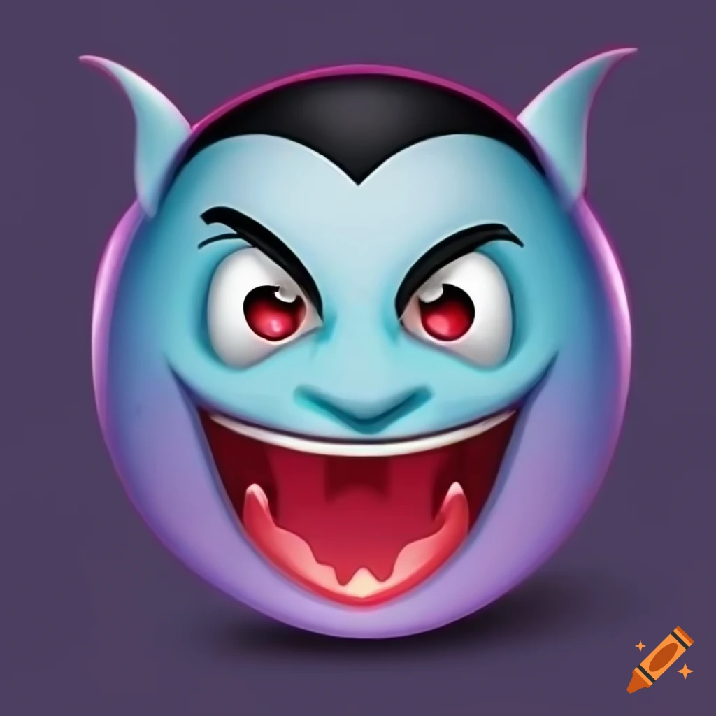 Vampire smiley face emoji on Craiyon