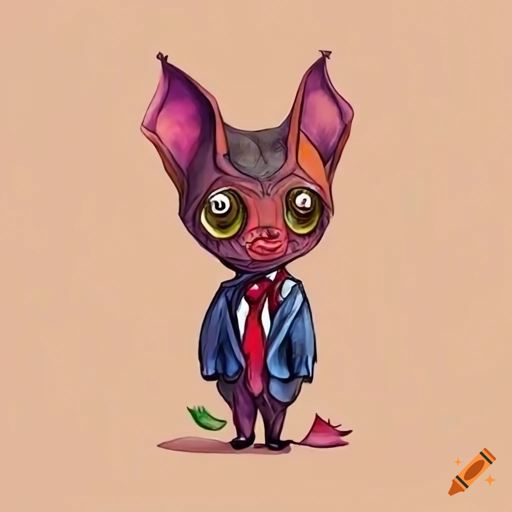 Adorable fruit bat wearing a suit