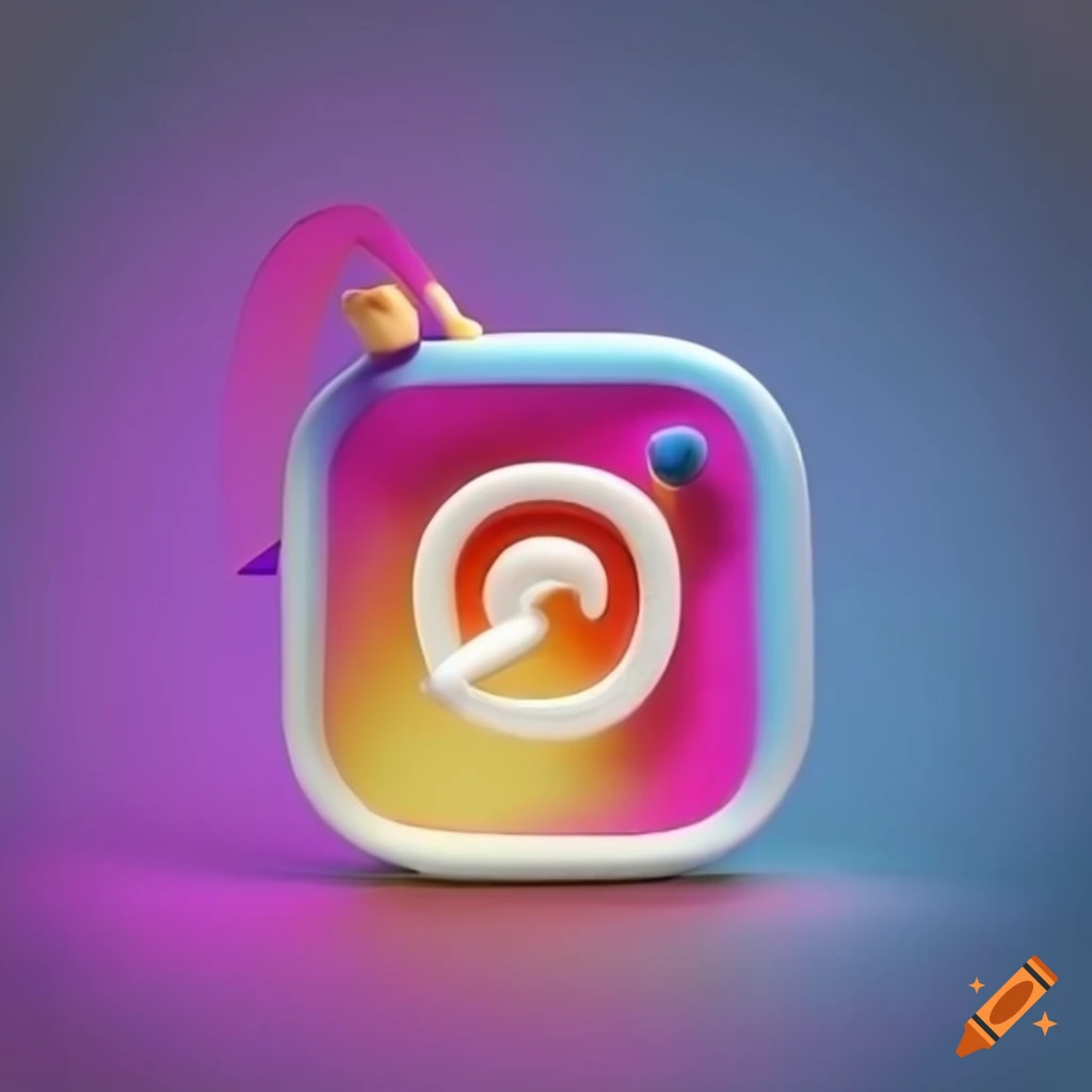 Animated character sitting on top of Instagram logo in casual modern clothing