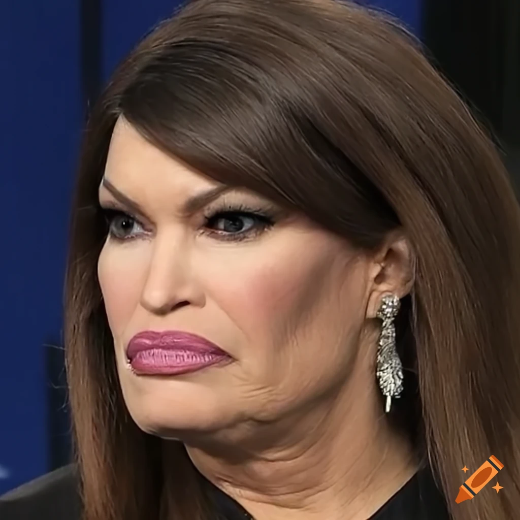 Serious portrait of kimberly guilfoyle with distinctive features and