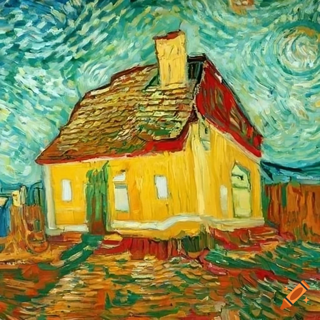 Vincent van gogh's painting of a yellow house on Craiyon
