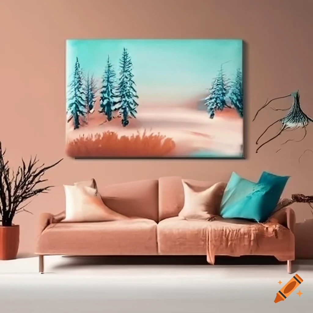 Winter landscape art in warm rich colors on Craiyon