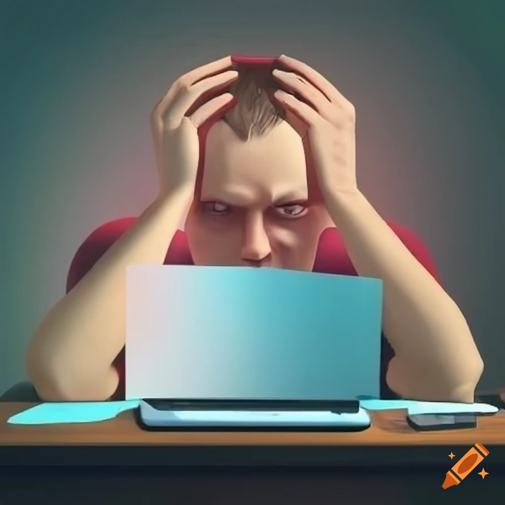 Person in despair with unpaid invoice letters in a well-lit room