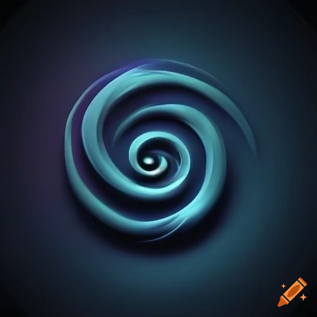 Rune logo with spiraling ghostly lines on Craiyon