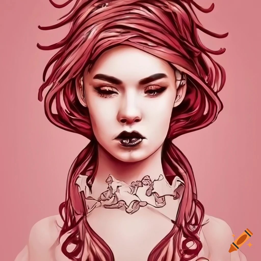 Escher style girl design poster