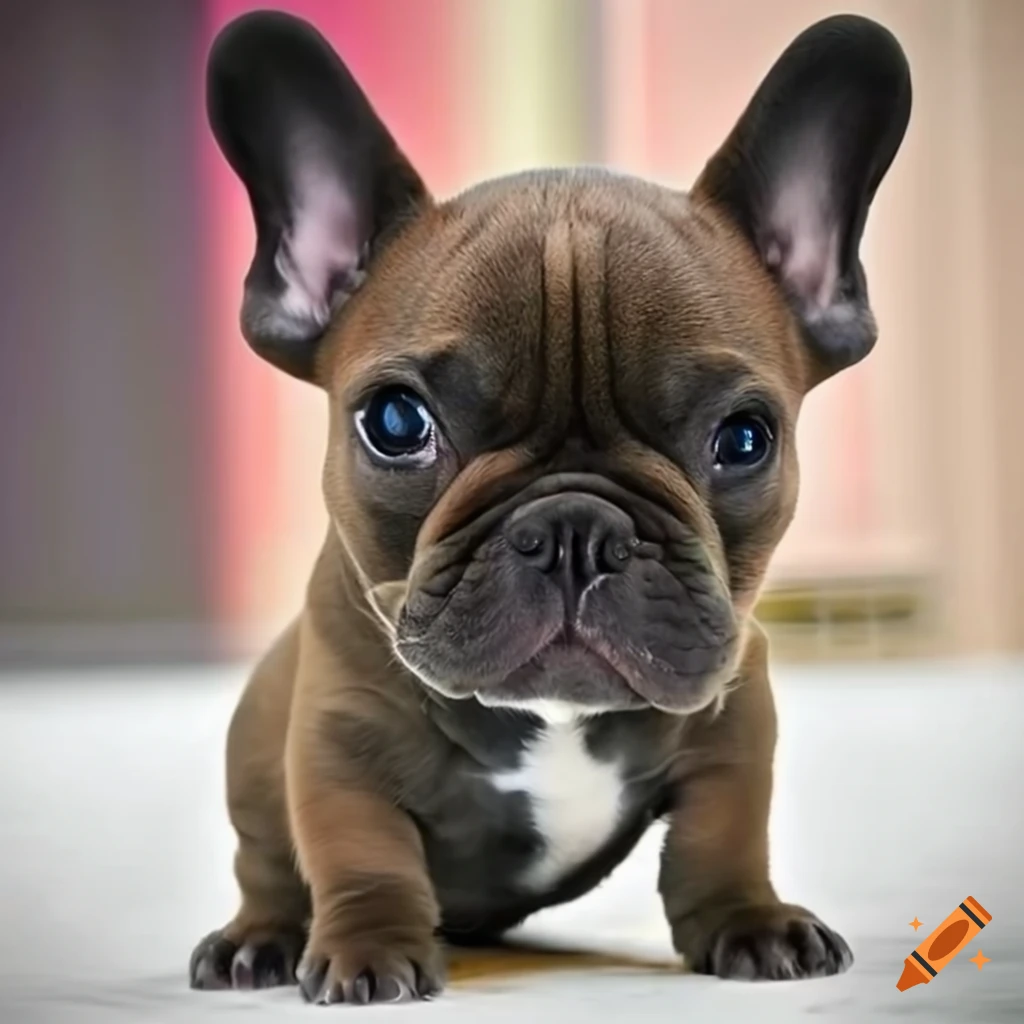 French bulldog puppy in extreme hyper realistic closeup on Craiyon