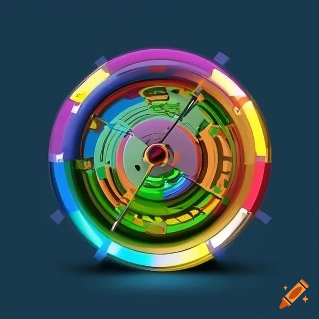 Colorful round barometer design for children's game with weather