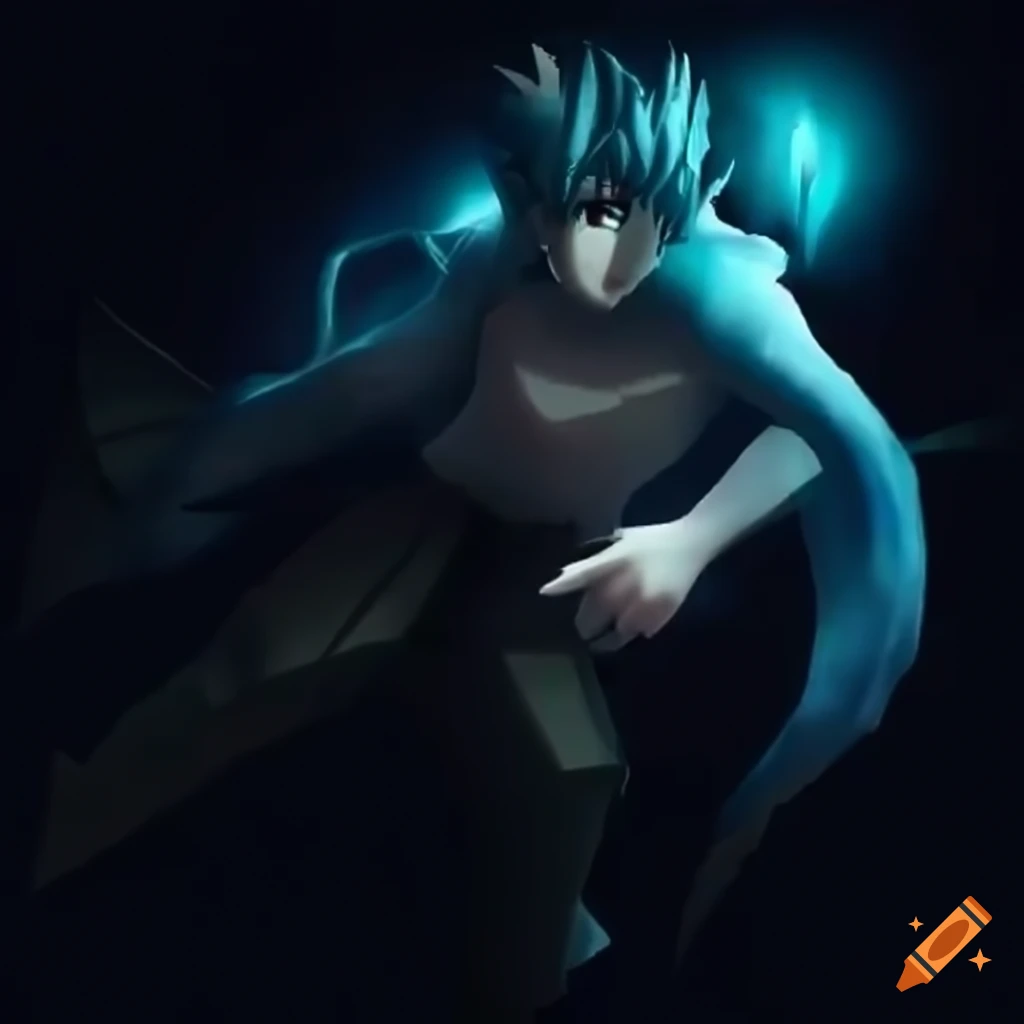 Roblox thumbnail depicting caving fighting anime on Craiyon