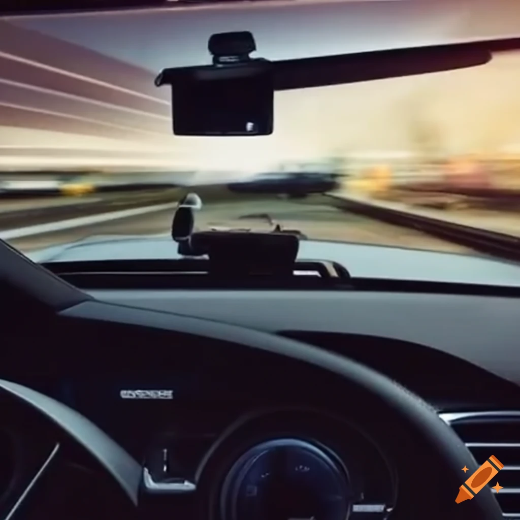 Car dashcam view