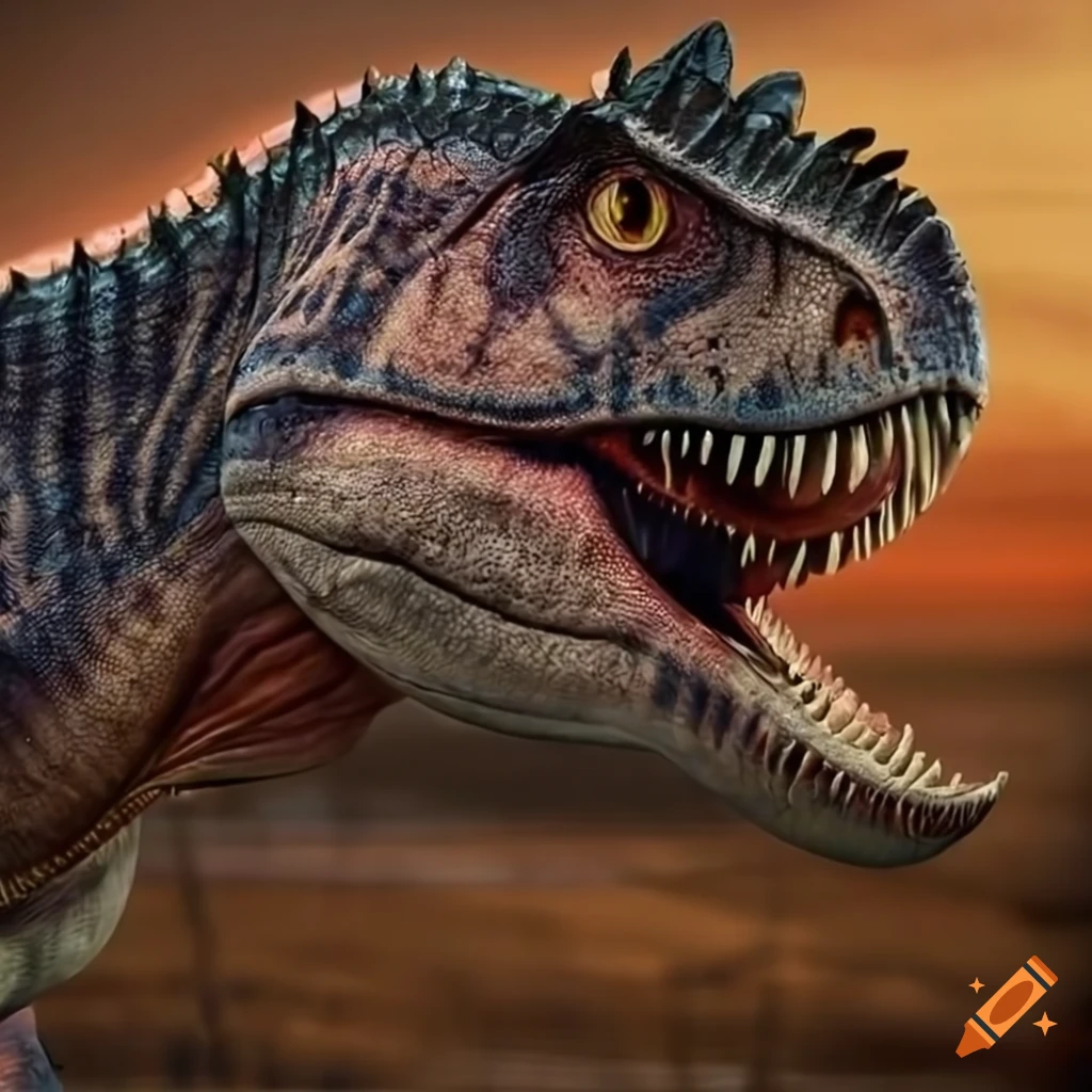Carnotaurus with intricate color pattern in British Columbia mudflat