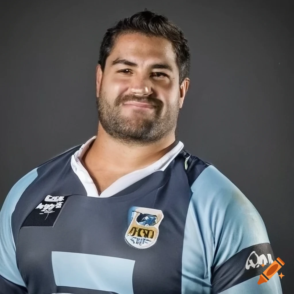 Chubby argentine rugby player with a beard on Craiyon