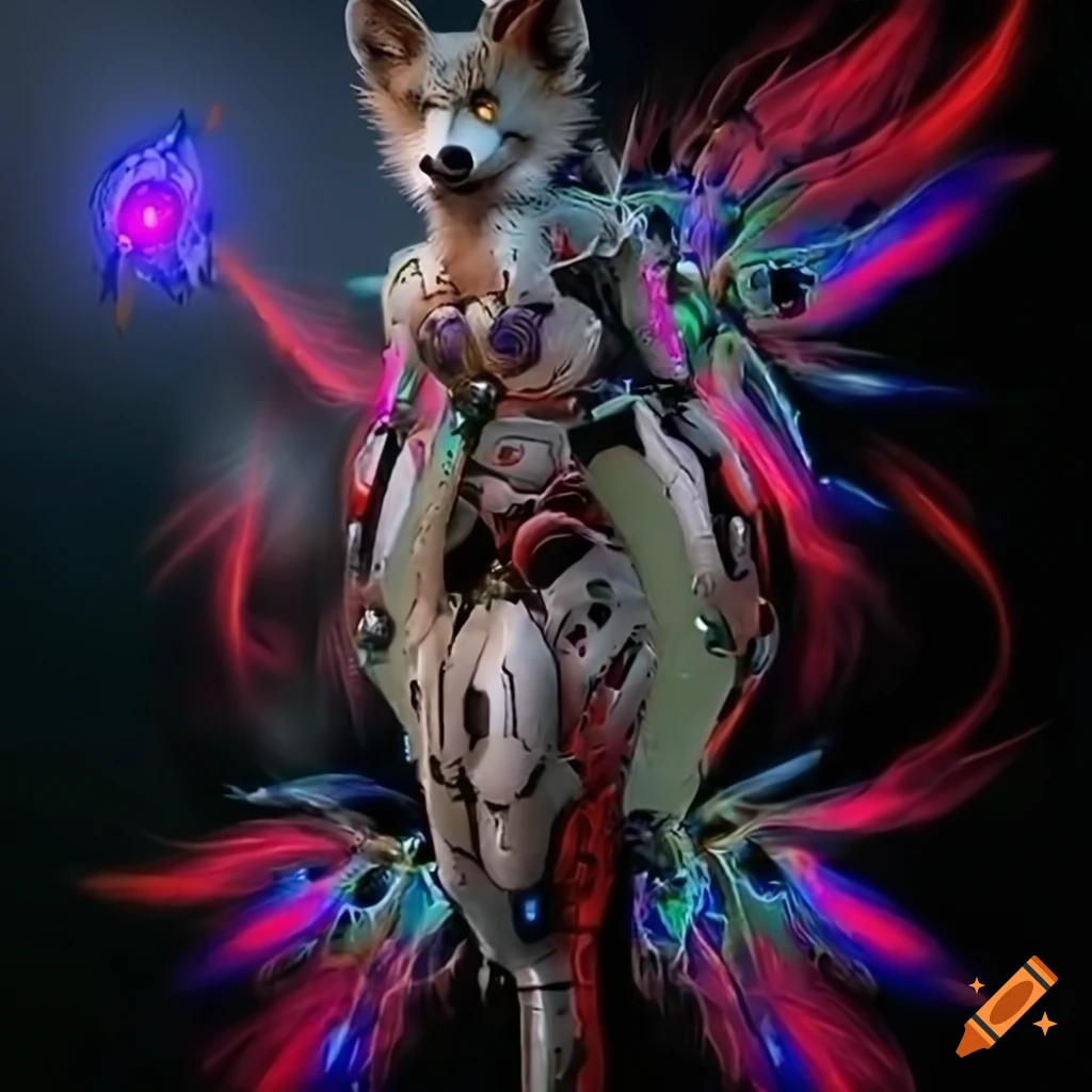 Cyborg fox maximum extreme hyper realistic closeup and full body on Craiyon