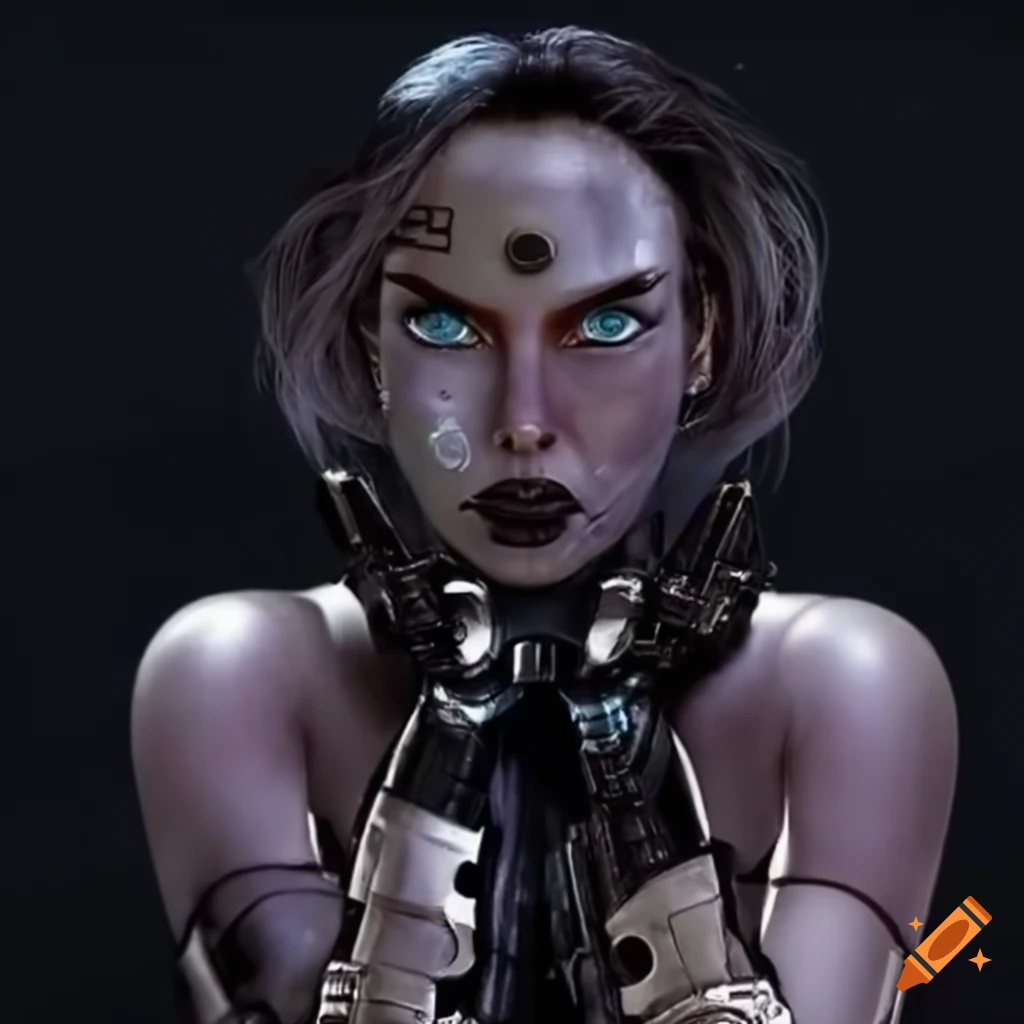 Iconic cyborg lady on Craiyon